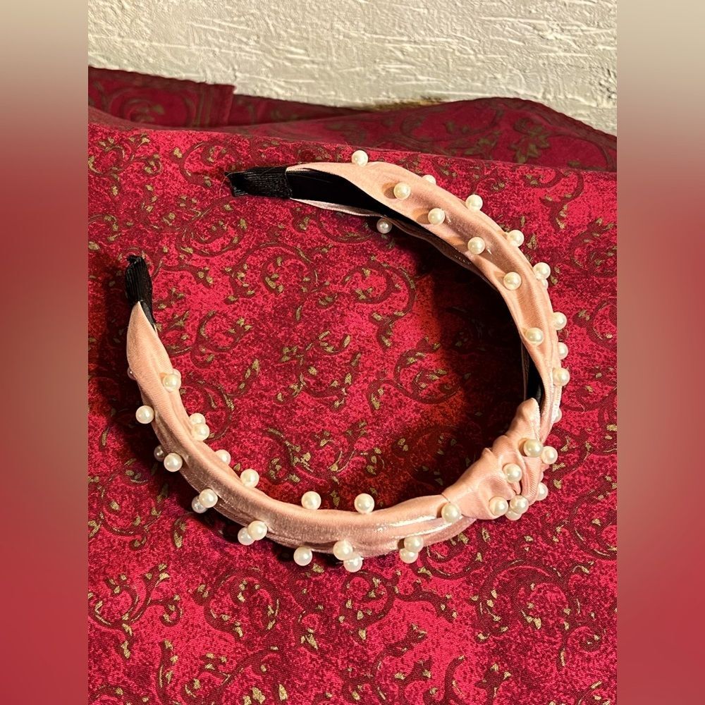 Headband, NEW, blush pink with pearls- beautiful gift for yourself or others